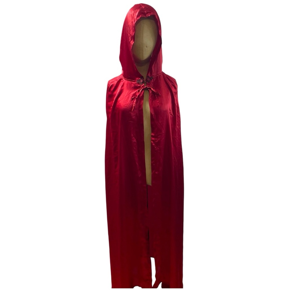 Cosplay Satin Cape OS Celtic Moonlight Red Hood Costume Renaissance Halloween